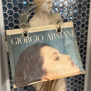 Couture Planet 2012, 2013 Giorgio Armani  Newspaper Articles Square Bag.